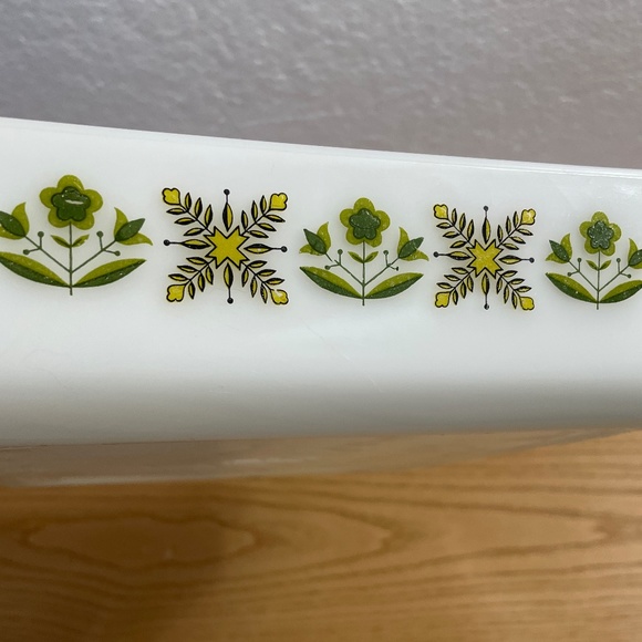 Vintage Fire King Anchor Hocking 8" Square Baking Dish Meadow Green #435 MCM - Picture 5 of 7